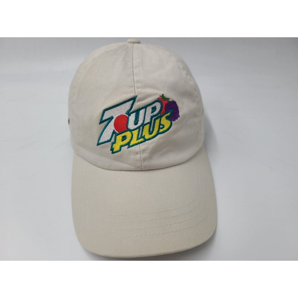 7 Up Plus Strapback Adjustable Hat Cap Cotton Casual‎ Soda Dad Men Women Beige